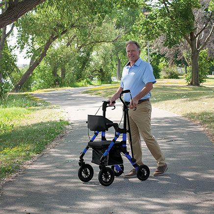 Dual Function Transport Chair and Rollator by LivingSURE™-374392