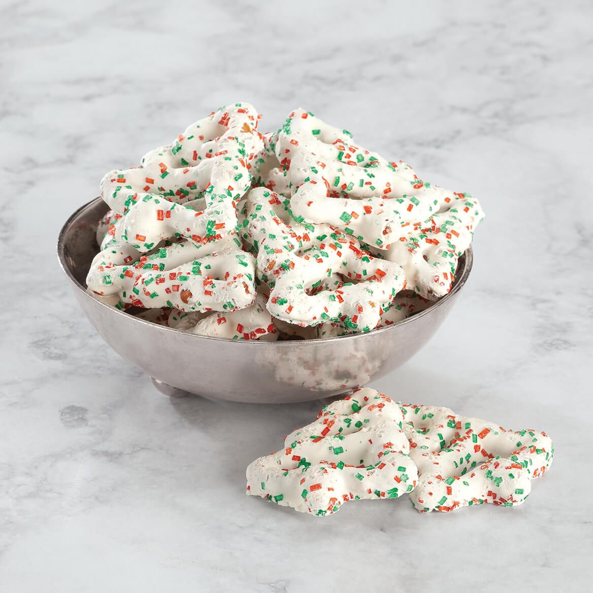 Mrs. Kimball's White Christmas Tree Pretzels