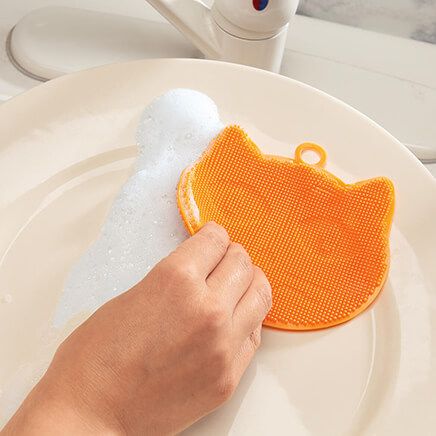 Cat Face Silicone Scrubber by Chef's Pride™-374486