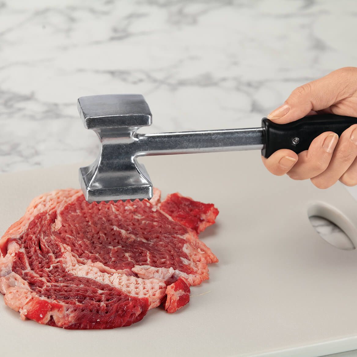 Stainless Steel 2-Sided Meat Hammer + '-' + 374495