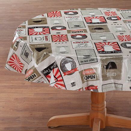 60" Round Coffee Design Vinyl Table Cloth-374503