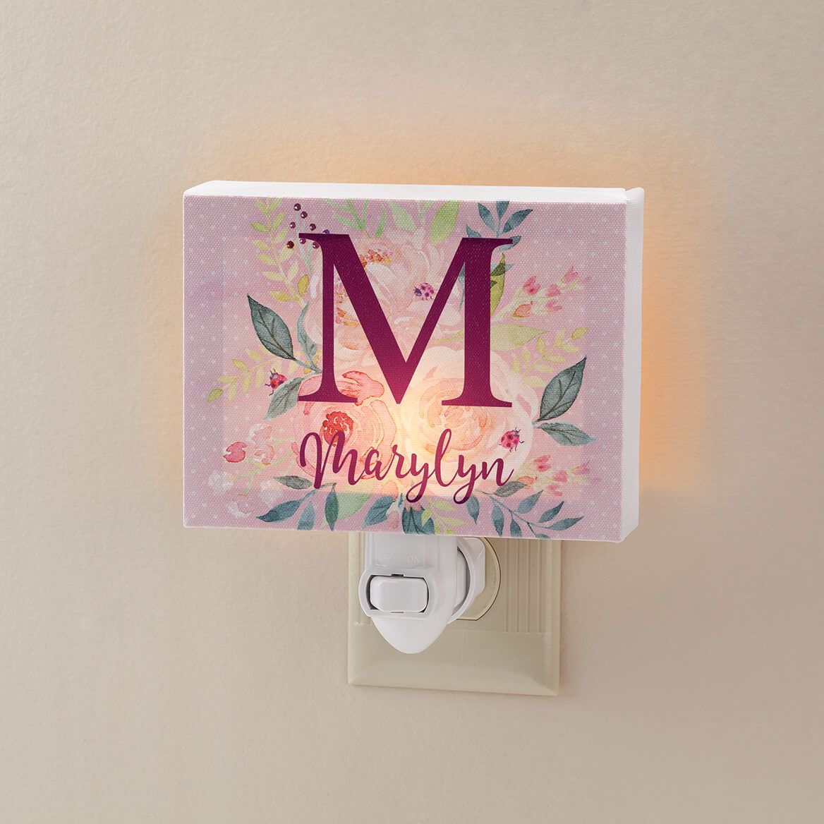 Personalized Floral Children's Night Light + '-' + 374526