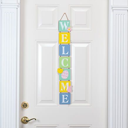 Hanging Welcome Easter Sign by Holiday Peak™-374552