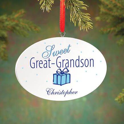 View product details for Personalized Great Grandson Oval Ornament