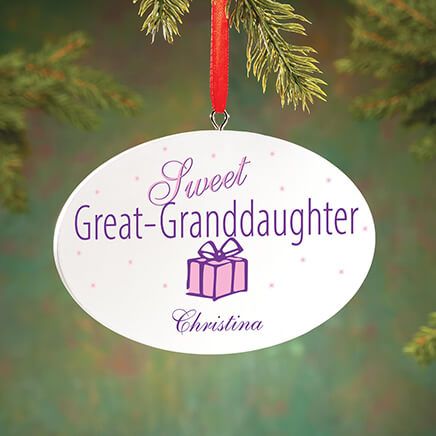 Personalized Great Granddaughter Oval Ornament-374693