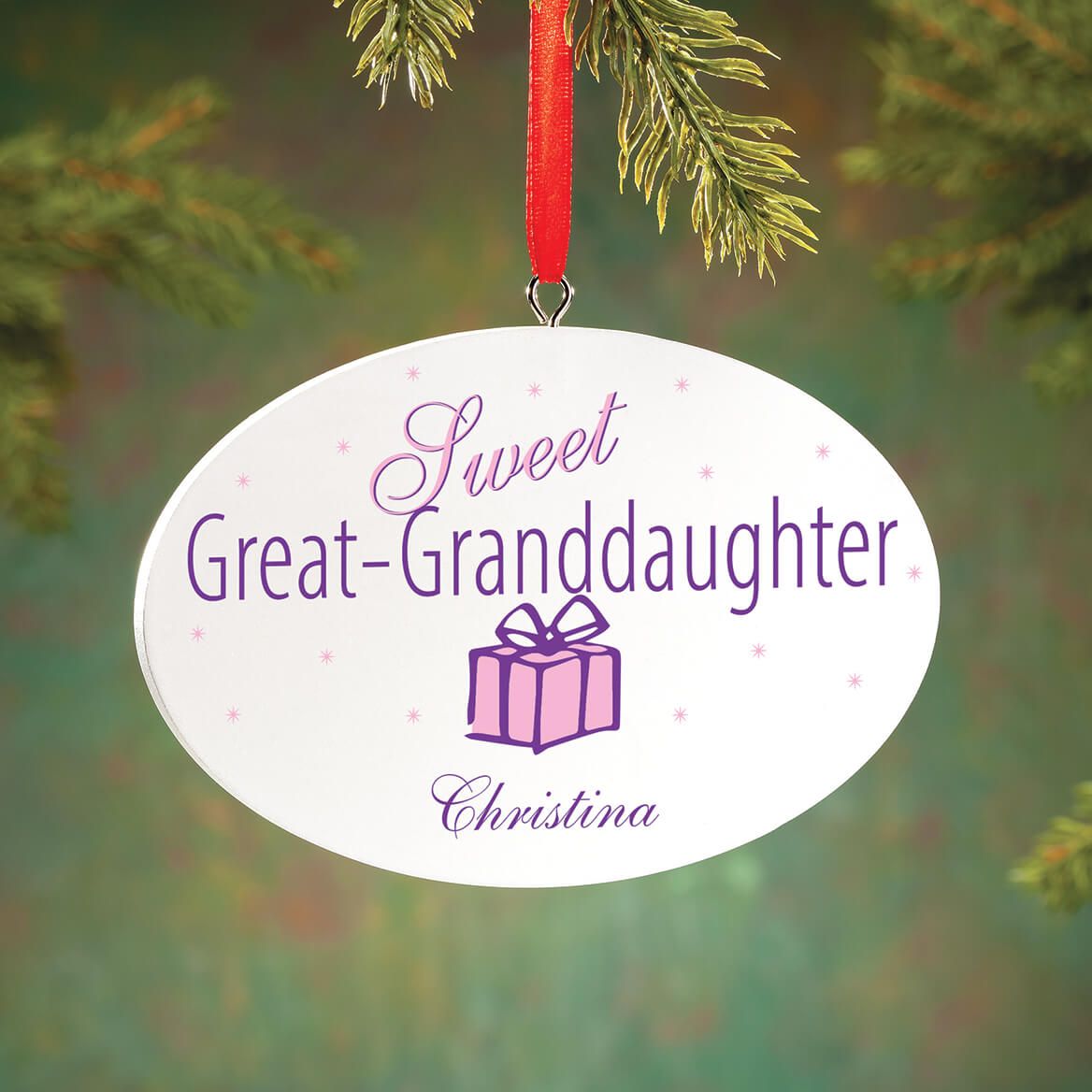 Personalized Great Granddaughter Oval Ornament + '-' + 374693