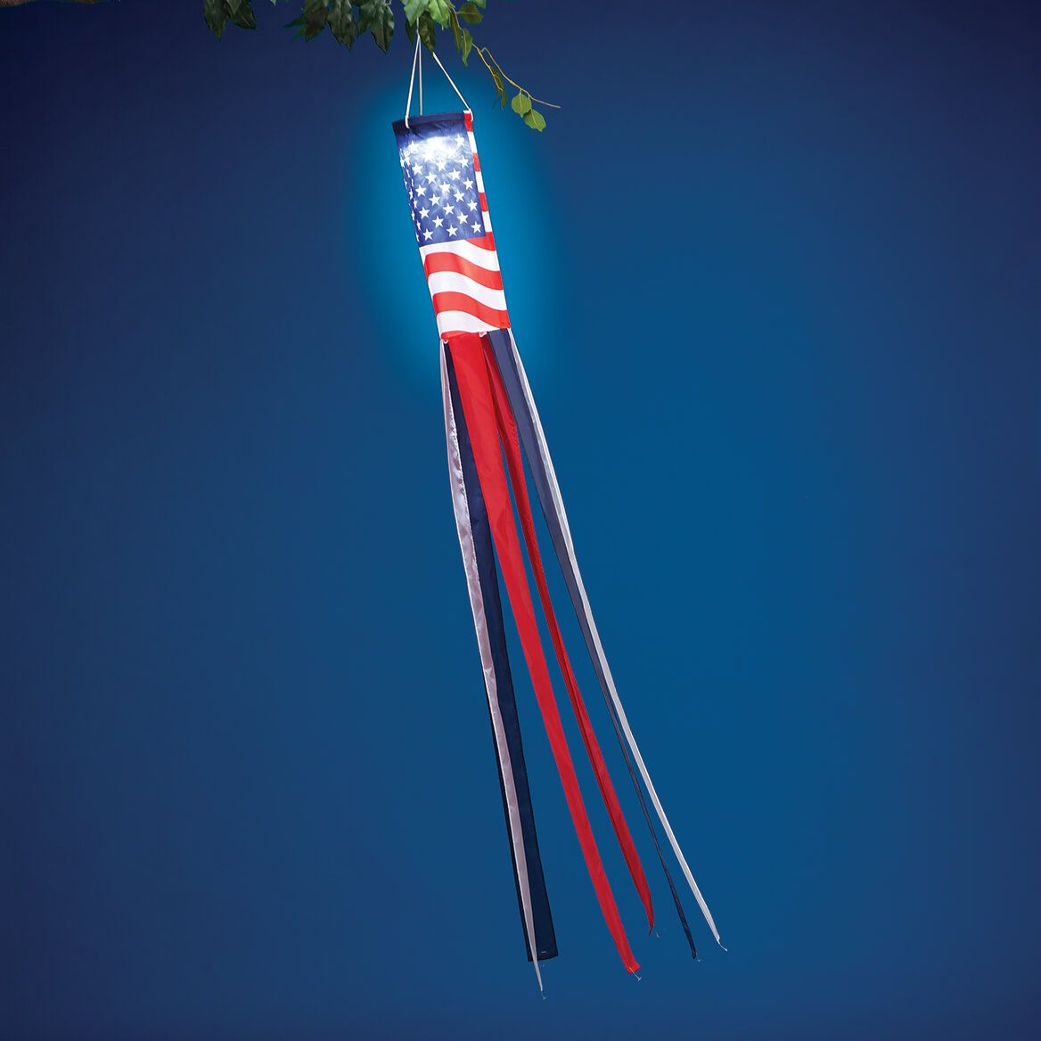 Solar Lighted Patriotic Windsock by Holiday Peak™ + '-' + 374853