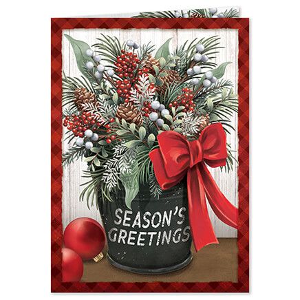 Personalized Floral Seasons Greetings Cards, Set of 20-374970