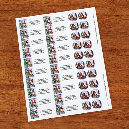 Personalized Cardinal Glowing Cottage Labels and Seals, Set of 20-374982