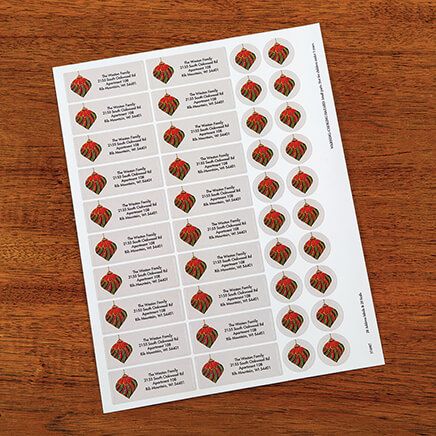 Personalized Festive Ornaments Labels and Seals, Set of 20-374987