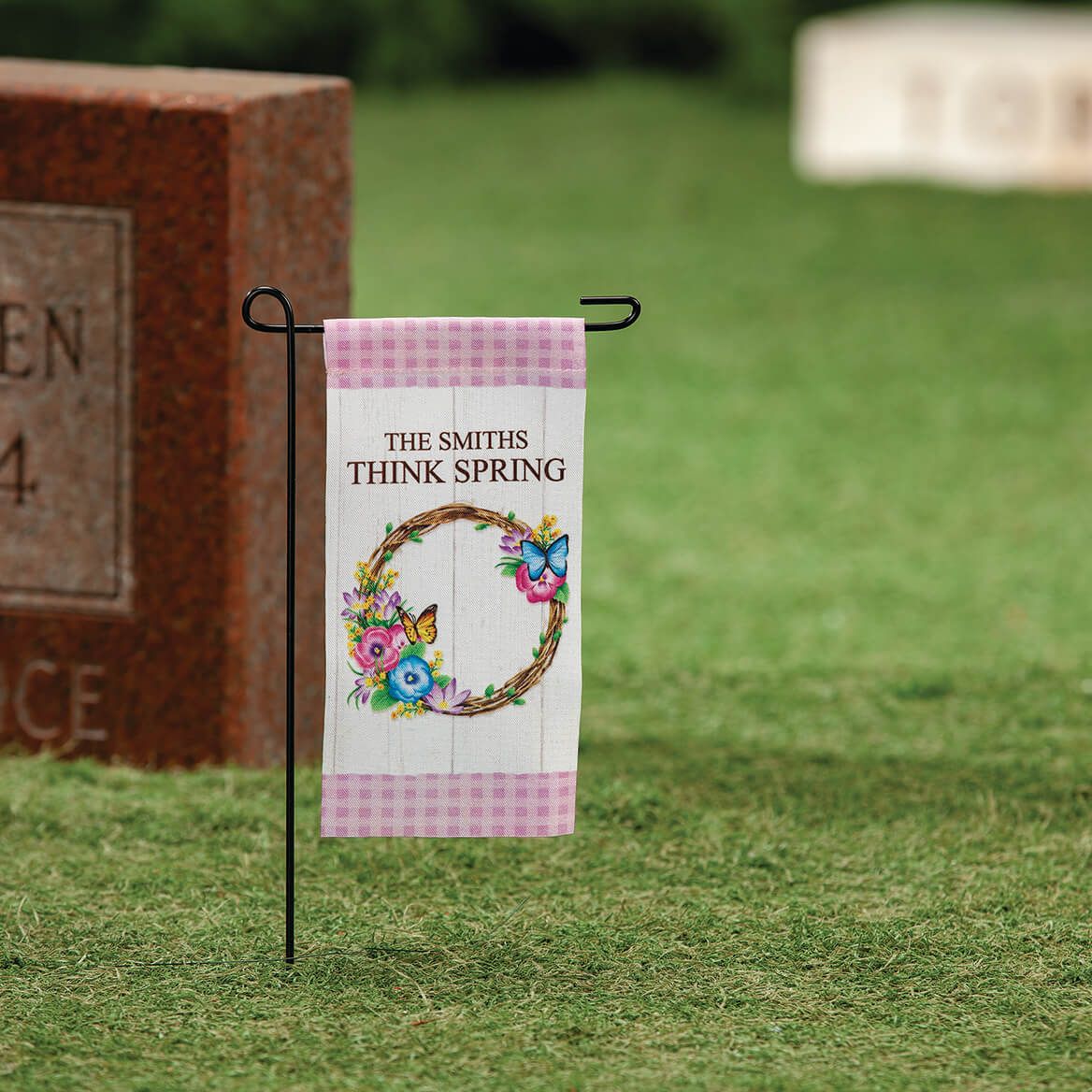 Personalized Spring Wreath Mini Garden Flag + '-' + 374994
