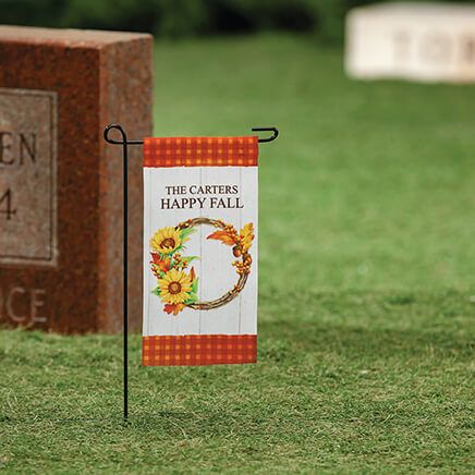 Personalized Autumn Wreath Mini Garden Flag-374996