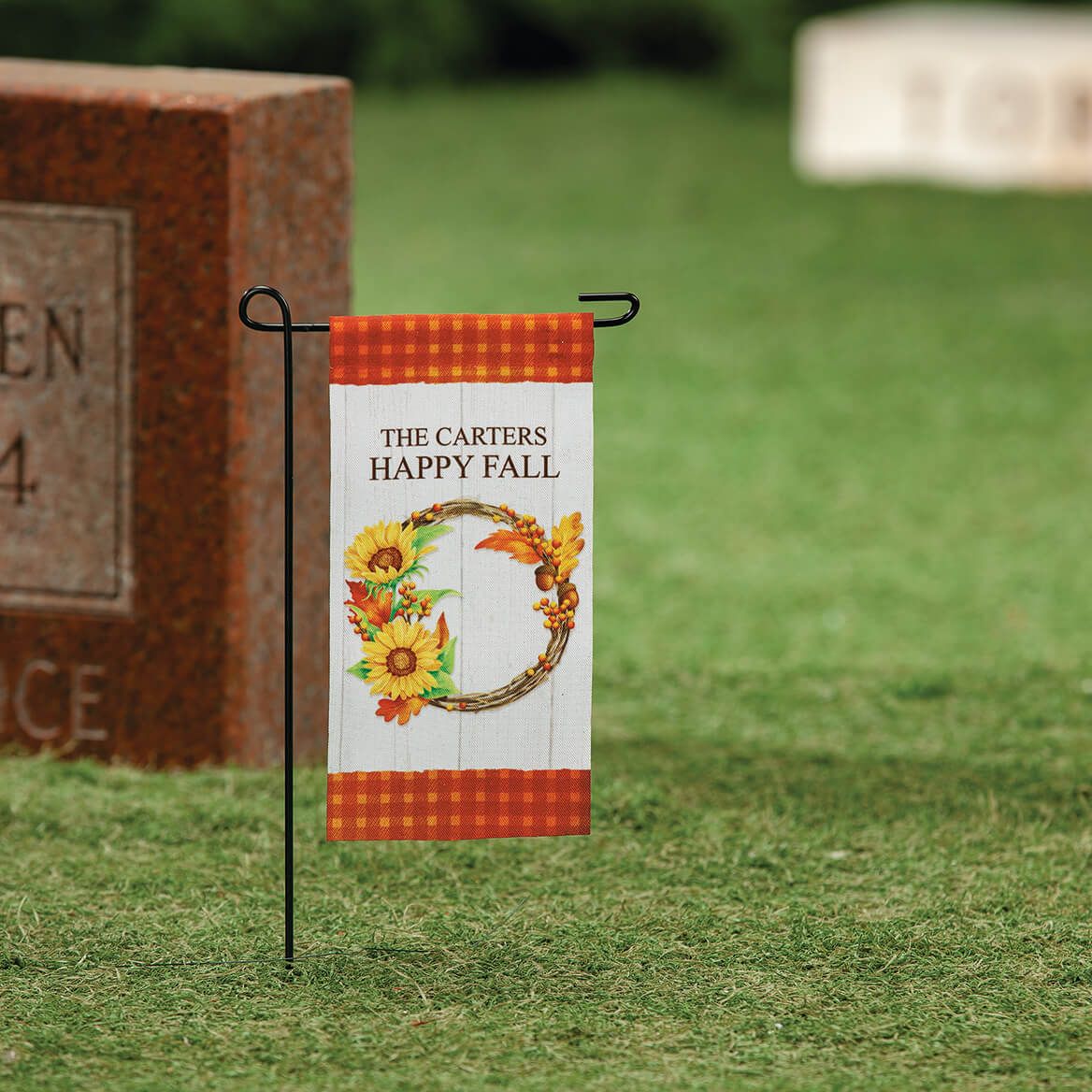 Personalized Autumn Wreath Mini Garden Flag + '-' + 374996