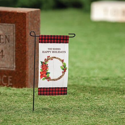 Personalized Winter Wreath Mini Garden Flag-374997