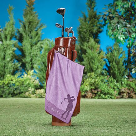 Personalized Female Silhouette Golf Towel-375089