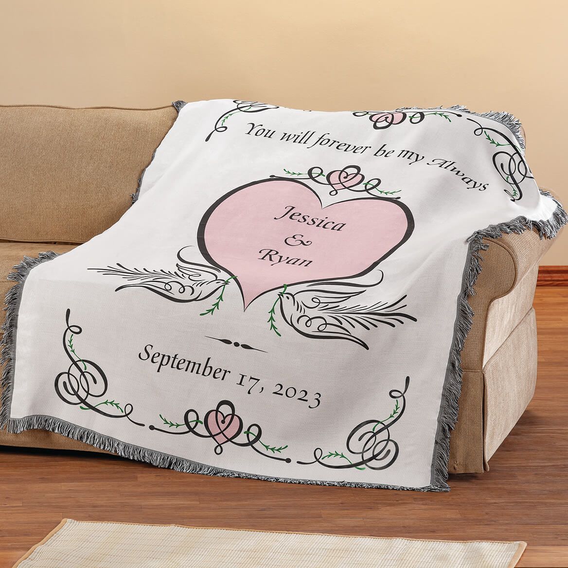 Personalized Forever and Always Throw Blanket + '-' + 375442