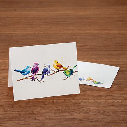 Watercolor Birds Notecards with Envelope Design, Set of 20-375530