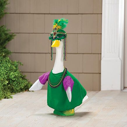 View product details for Mardi Gras Large Goose Outfit by Gaggleville®