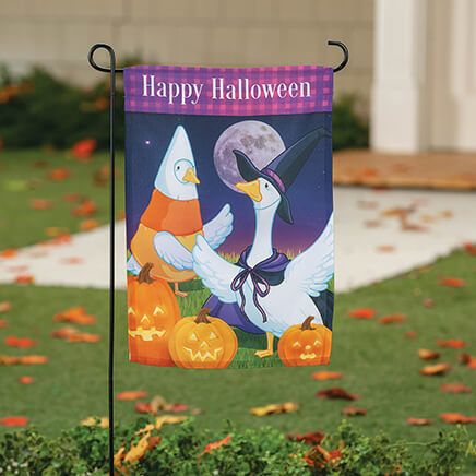 Happy Halloween Goose Garden Flag-375586