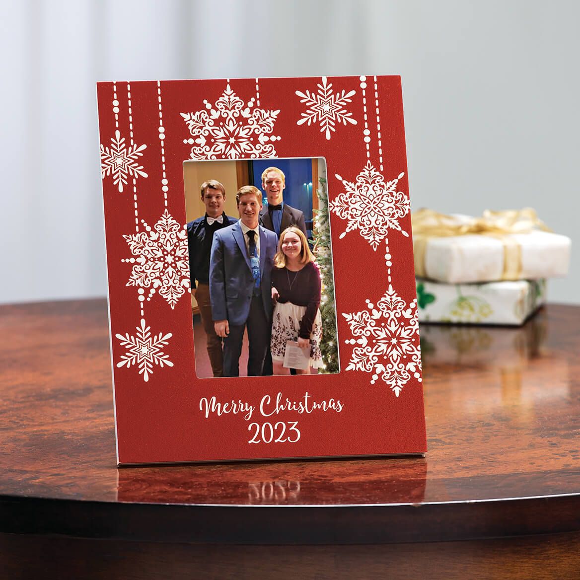 Personalized Festive Snowflakes Frame