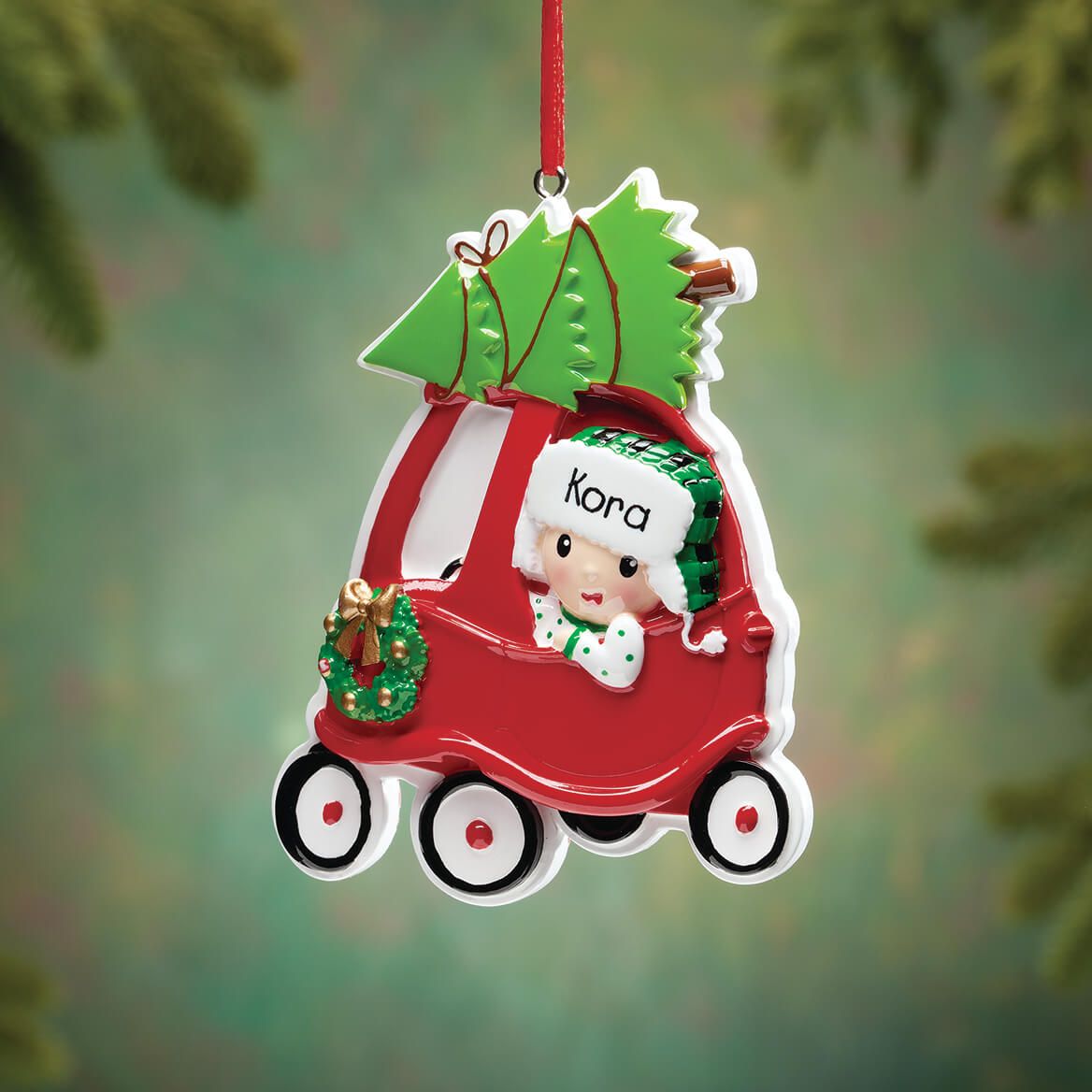 Personalized Kid in Car Ornament + '-' + 375713