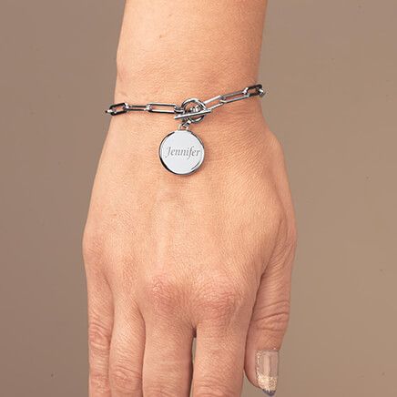 Personalized Paperclip Toggle Bracelet-375746