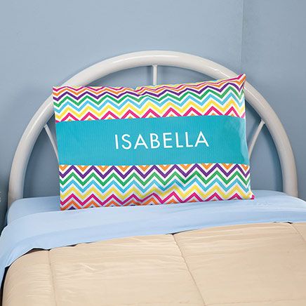 Personalized Rainbow Chevron Pillowcase-375888