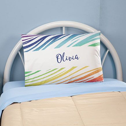 Personalized Zebra Rainbow Pillowcase-375891