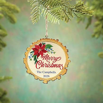 View product details for Personalized Merry Christmas Wood Slice Ornament