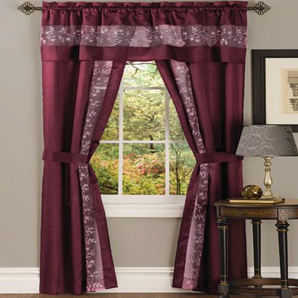 Fairfield 5 pc Embroidered Curtain Set-375965
