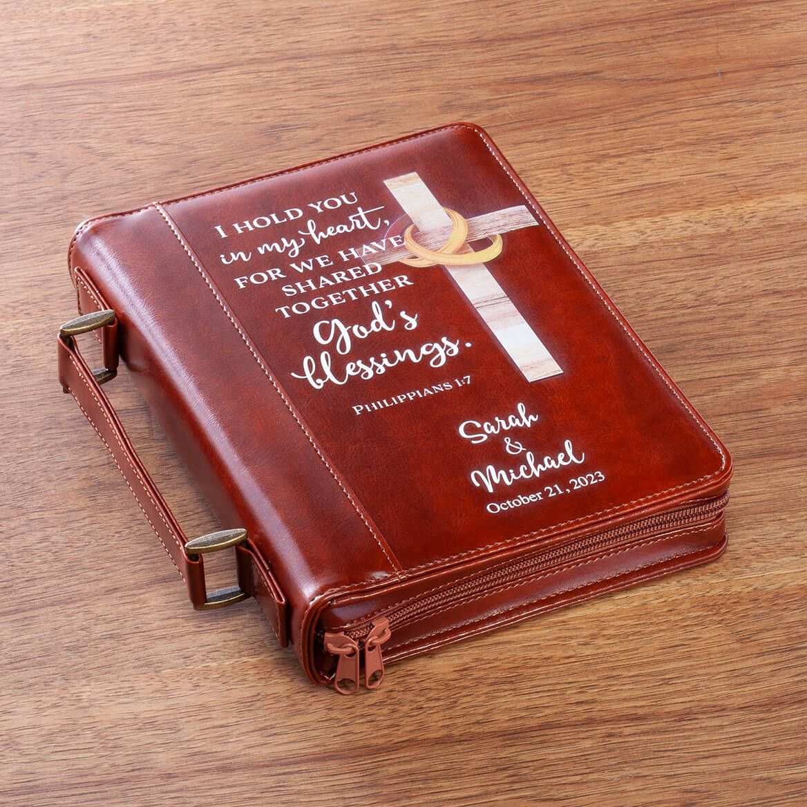 Personalized God's Blessings Wedding Bible Cover + '-' + 376444