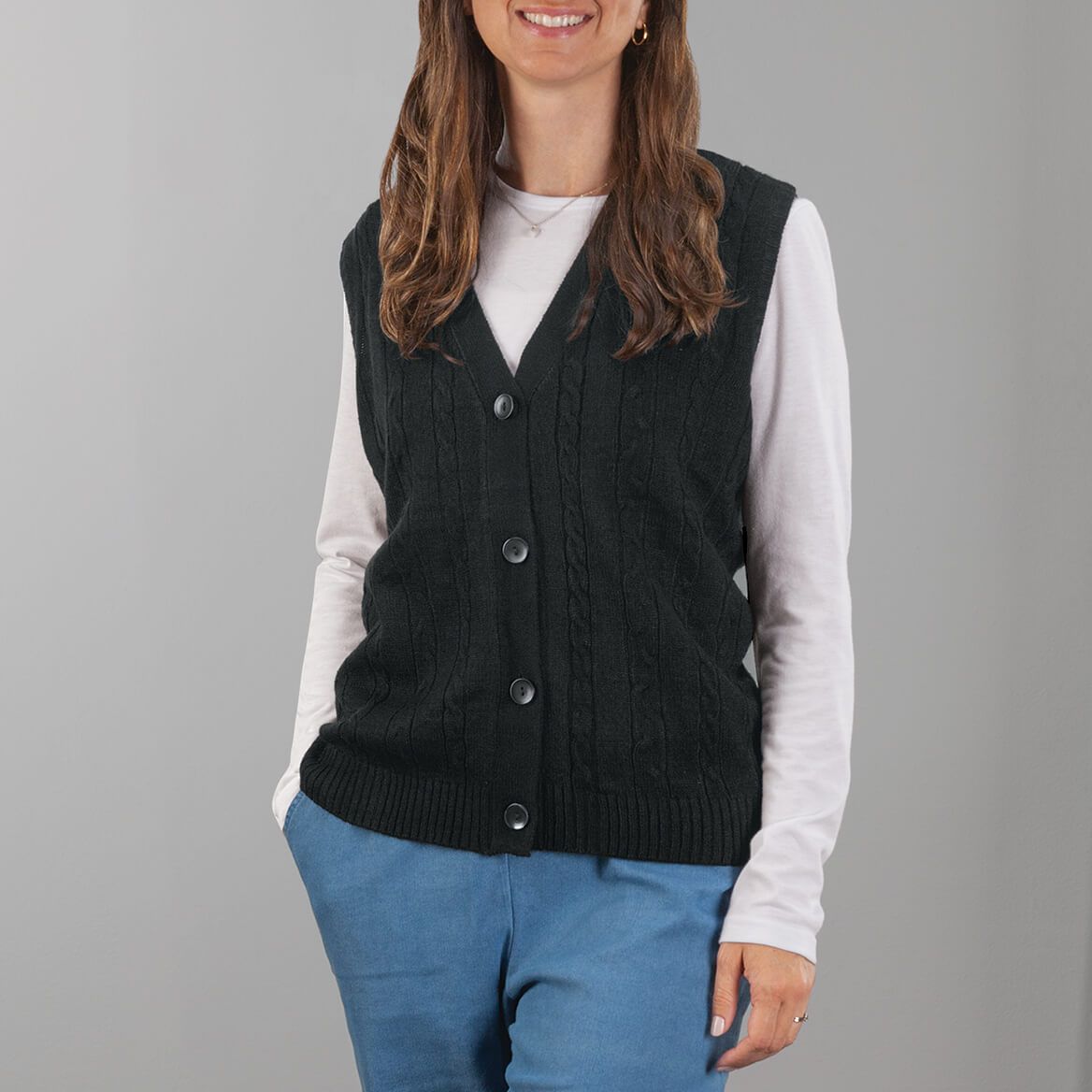 Women's Cable Knit Sweater Vest + '-' + 376475