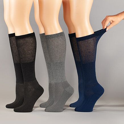 Extra-Wide Diabetic Socks by Silver Steps™, 3 Pairs-376558