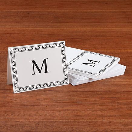 Personalized Single Initial Notecards with Border, Set of 20-376740