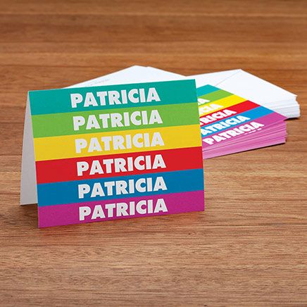 Personalized Bright Striped Notecards, Set of 20-376889