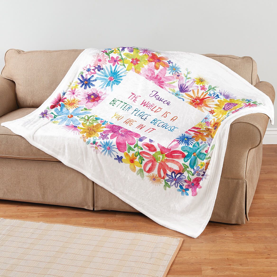 Personalized World Better Place Throw Blanket + '-' + 376914