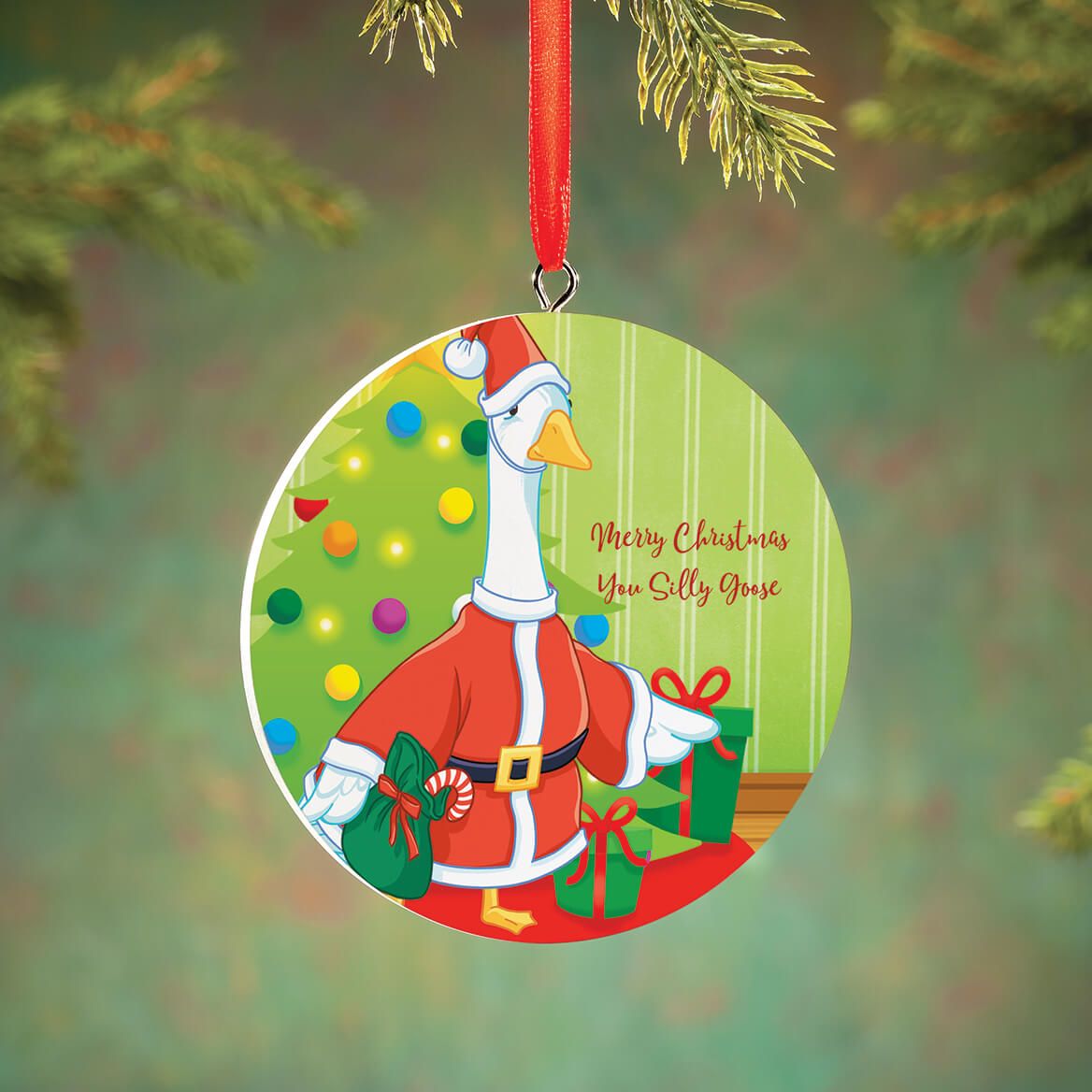 Personalized Christmas Goose Ornament