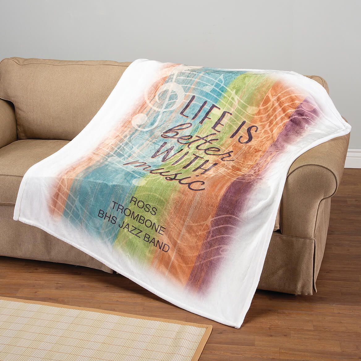 Personalized Life Is Better with Music Throw Blanket + '-' + 377119
