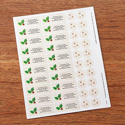 Personalized JOY Felt Collage Christmas Labels Seals, Set of 20-377362