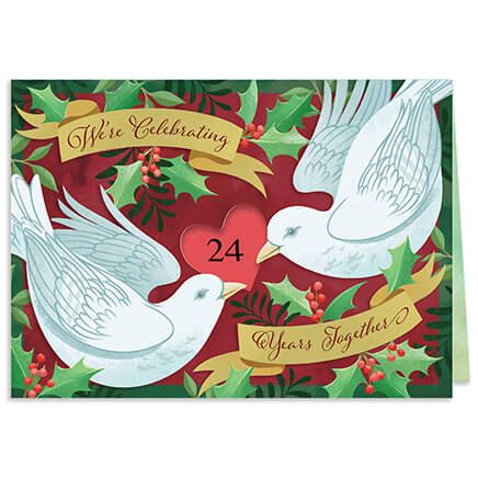 Personalized Dove Years Together Christmas Card, Set of 20-377393