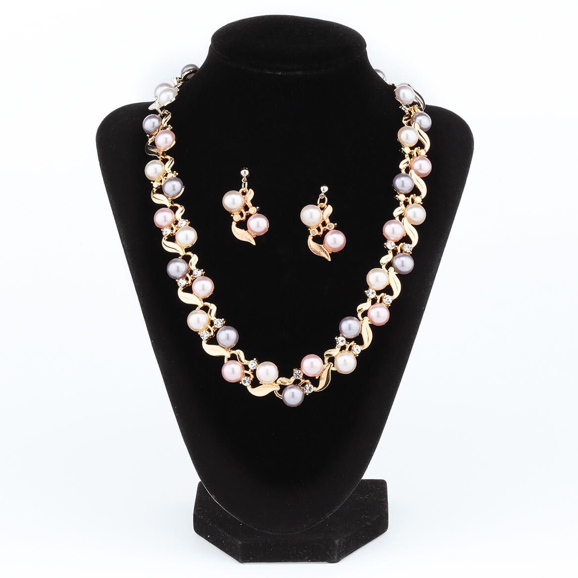 Pearl Necklace and Drop Earrings Set + '-' + 377567