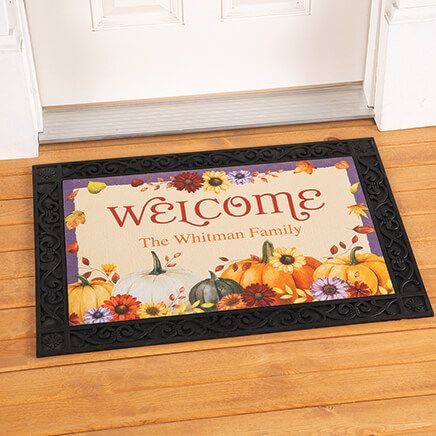 Personalized Fall Pumpkin Welcome Doormat-377637