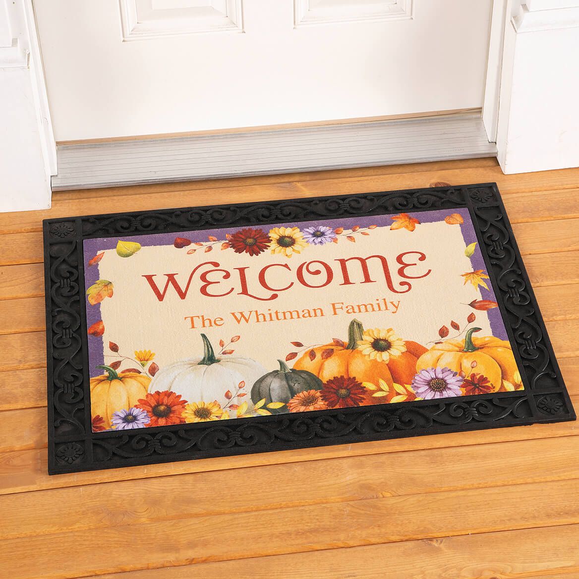 Personalized Fall Pumpkin Welcome Doormat + '-' + 377637