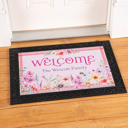 Personalized Spring Bouquet Welcome Doormat-377639