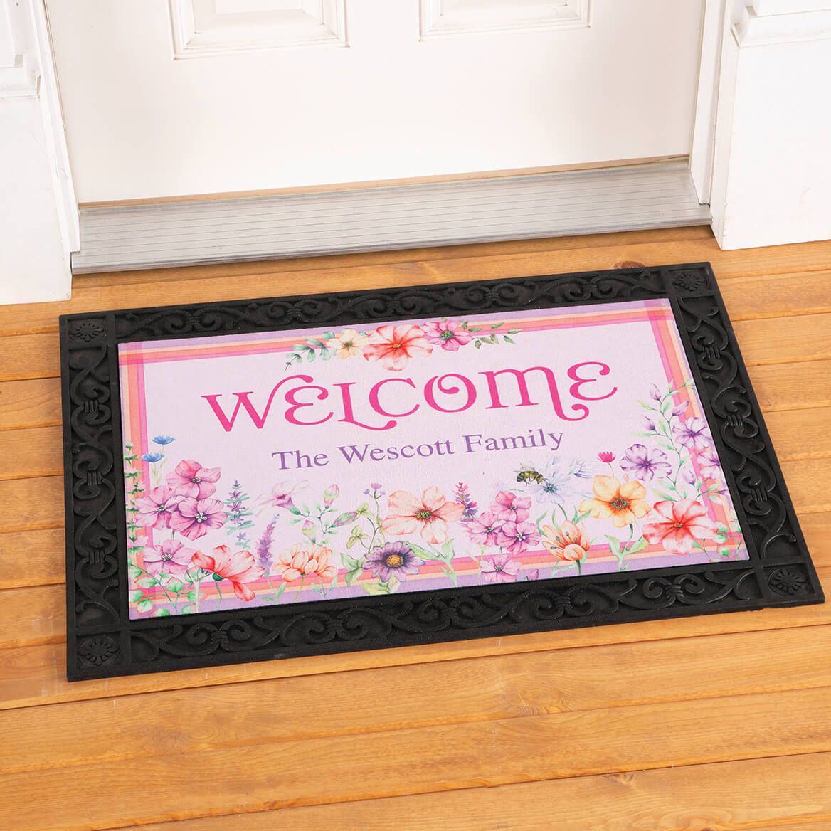 Personalized Spring Bouquet Welcome Doormat + '-' + 377639