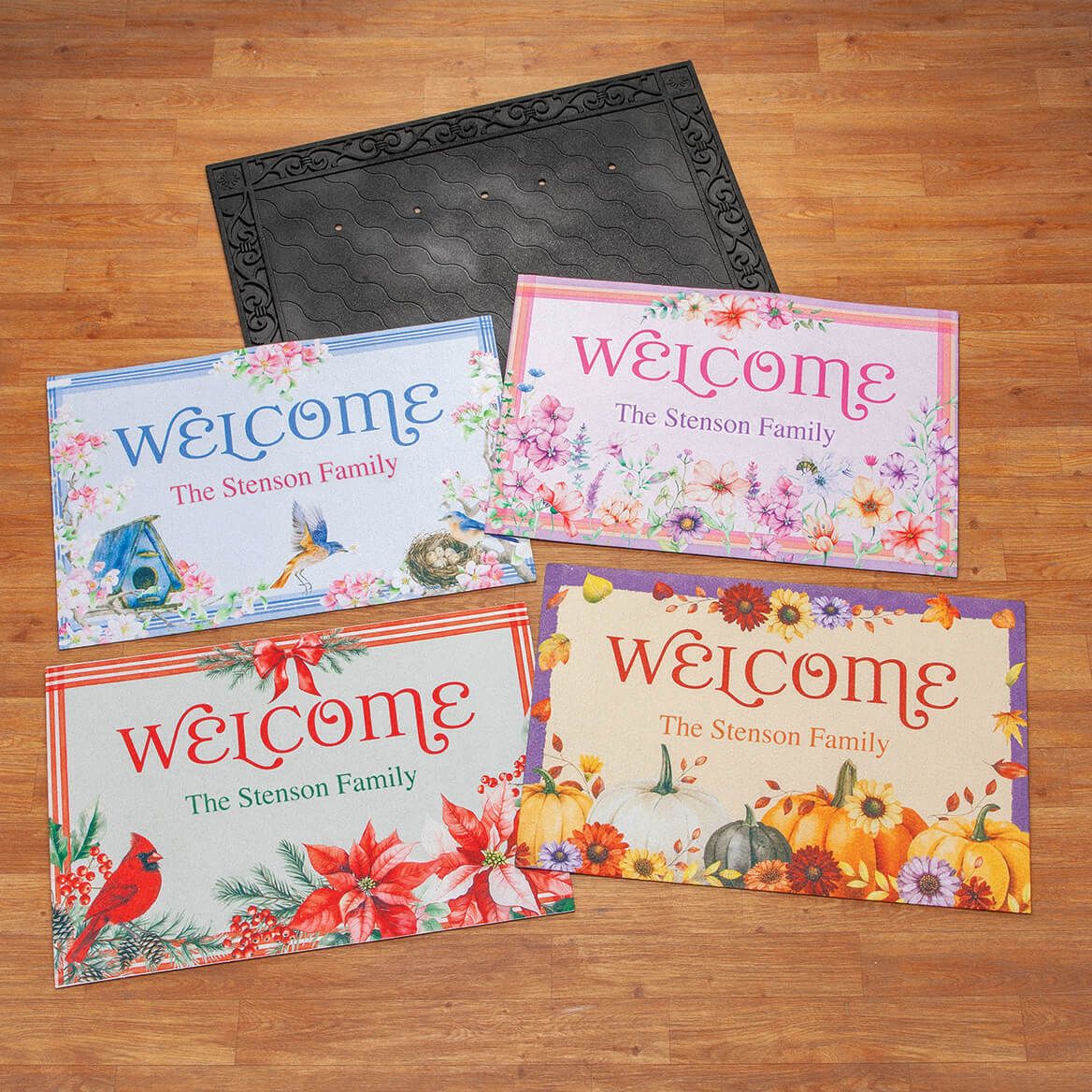 Personalized Seasonal Welcome Doormat Collection + '-' + 377642