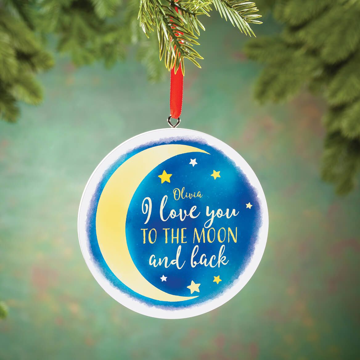 Personalized Love You to the Moon and Back Ornament + '-' + 377652