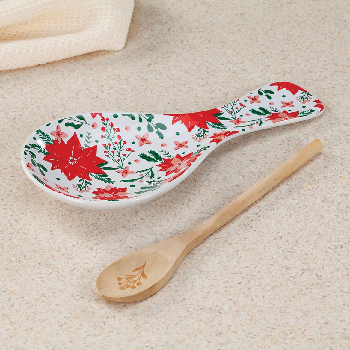 Poinsettia Spoon Rest Set + '-' + 377665