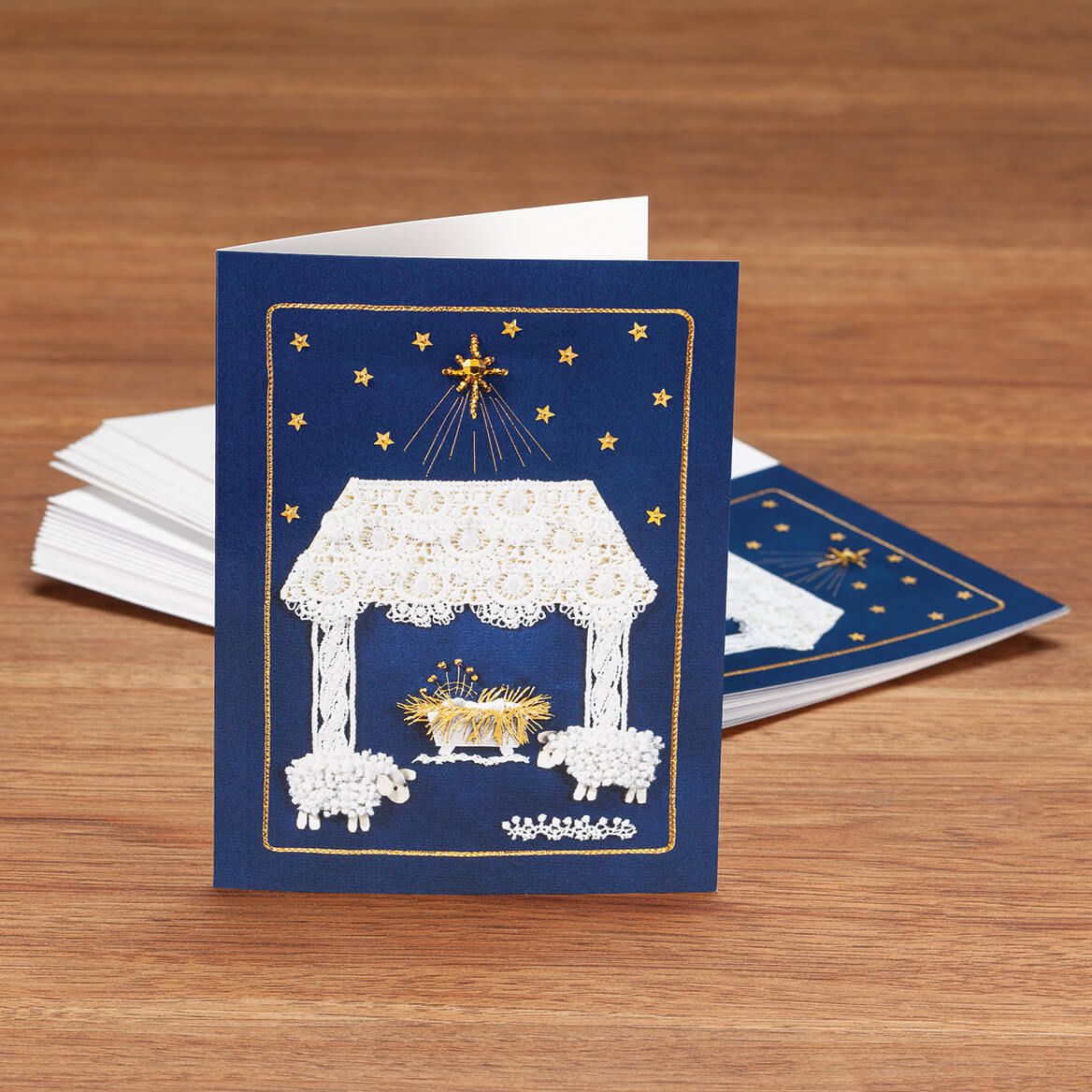 Non-Personalized Satin Nativity Collage Cards, Set of 20 + '-' + 377668