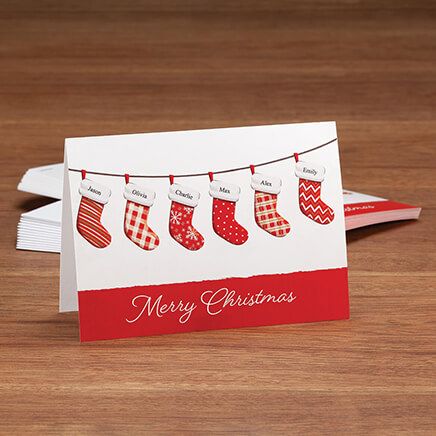 Personalized Family Stockings Christmas Cards, Set of 20-377672
